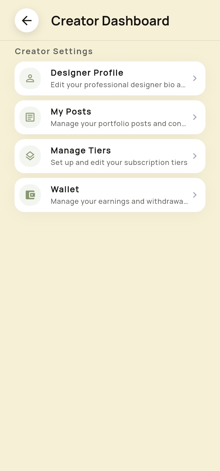 AEZRON Creator Settings